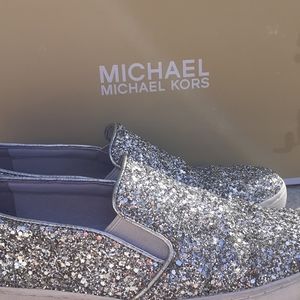 Glitter women's slip on sneakers